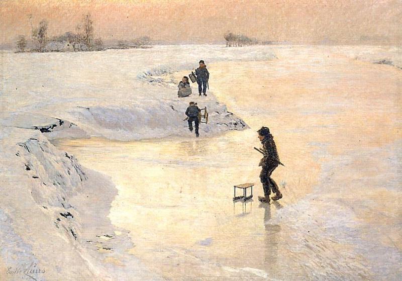 Emile Claus De ijsvogels Norge oil painting art
